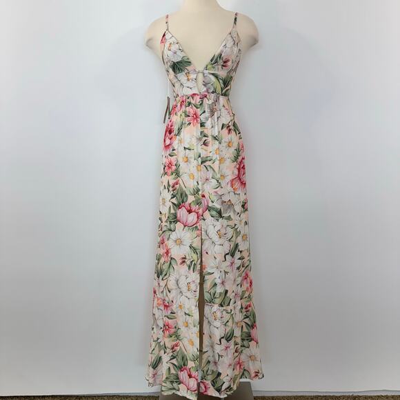 Maaji Spring Garden Eva Long Maxi Dress Floral Botanical Tropical M NWT - Picture 4 of 13